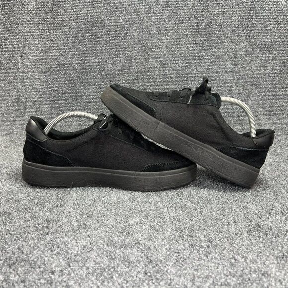 Kizik Prague Shoes Men\'s 9.5‎ Black Canvas Low Casual Athletic Walking Sneakers